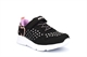Ascot Girls Touch Fastening Glitter Trainers With Elasticated Lace Black/Pink/Lilac