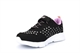 Ascot Girls Touch Fastening Glitter Trainers With Elasticated Lace Black/Pink/Lilac