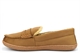 Response Mens Ultra Light Fur Lined Moccasin Slippers Brown