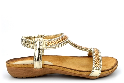 Chix Girls Diamante Sandals With Comfort Insole Gold