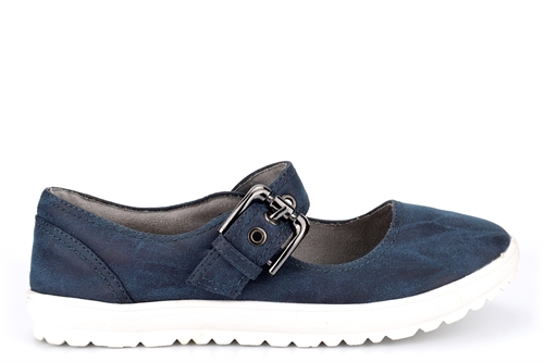 Cipriata Womens FLORENCE Buckle Bar Casual Shoes With Super Comfort Lining And Insole Navy Blue