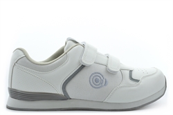 Dek Mens Drive Trainer Style Touch Fastening Lawn Bowling Shoes White/Grey