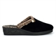 Sleepers JACKIE Womens Wedge Slip On Mule Slippers With Knitted Lining And Rubber Sole Black