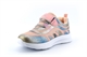 Ascot Girls Angel Touch Fastening Glitter Trainers With Elasticated Lace Peach/Silver