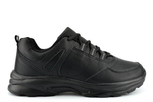 Calzados Mens Lightweight Lace Up Casual Trainers With Soft PU Upper Black