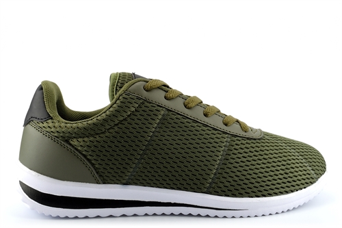 Mens Retro Lightweight Lace Trainers With Breathable Upper Khaki