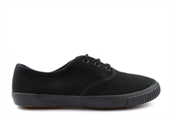 Dek Girls/Boys Canvas Plimsolls With Natural Rubber Sole All Black