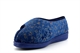 Comfylux Womens Super Wide Fit Slippers With Touch Fastener Blue (EEEE Fitting)