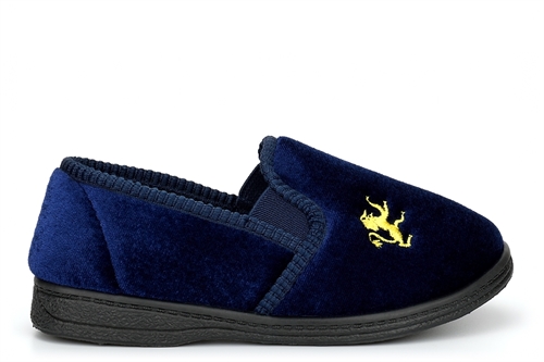 Sleepers Boys Kyle Twin Gusset Slip On Slippers With Rubber Sole Navy Blue