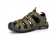 PDQ Boys Closed Toe Trail Sandals With Touch Fastening Dark Taupe/Orange