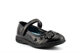 BXT Flower Detail Touch Fastening School Shoes With Soft Foam Insole Black