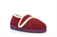 Comfylux Womens Super Wide Touch Fastening Slippers With Rubber Sole Burgundy (EEEE Fitting)