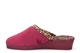 Sleepers JACKIE Womens Wedge Slip On Mule Slippers With Knitted Lining And Rubber Sole Burgundy