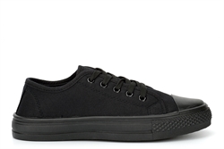 Urban Jacks Boys/Girls Classic Canvas Shoes/Pumps All Black