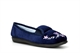 Jyoti Womens Slip On Slippers With Embroidered Flower Detail Navy