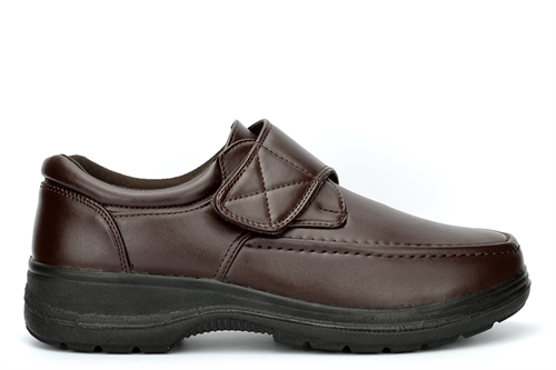 Charles Southwell Mens Comfort Fit Lightweight Shoes With Touch Fastening Brown
