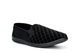 Jo & Joe Mens Austin Twin Gusset Slip On Carpet Slippers With Extra Large Sizes Black
