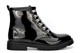 Little Diva Girls Military Boots With Silver Glitter Laces Patent Black