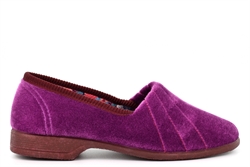 Sleepers Womens Audrey III Roll Top Slippers With Rubber Sole Heather