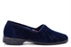 Sleepers Womens Audrey III Roll Top Slippers With Rubber Sole Navy Blue