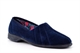 Sleepers Womens Audrey III Roll Top Slippers With Rubber Sole Navy Blue