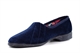 Sleepers Womens Audrey III Roll Top Slippers With Rubber Sole Navy Blue