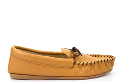 Mokkers Mens Gordon Moccasin Slippers With Softie Leather Upper Tan