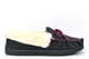 Jo & Joe Womens Real Suede Moccasin Slippers With Contrasting Lace And Stitching Charcoal/Purple