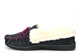 Jo & Joe Womens Real Suede Moccasin Slippers With Contrasting Lace And Stitching Charcoal/Purple