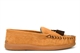 Jo & Joe Mens Real Suede Moccasin Slippers With Faux Fur Lining And Tassel Detail Brown