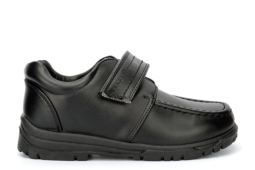 Boys Easy Touch Fastening School Shoes Black