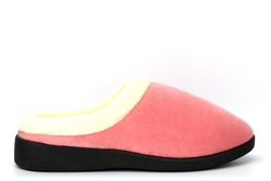Sleep Boutique Womens Mule Slippers With Soft Fleece Lined Insole Rose Pink