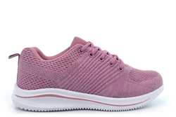 Cipriata Womens Leona Lightweight Memory Foam Trainers With Sparkle Textile Rose Pink