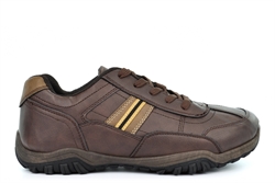 Route 21 Mens Casual Shoes With Waxy Upper Dark Brown