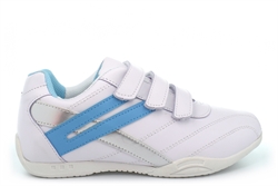 Dek Raven Womens Touch Fasten Casual Trainers White/Light Blue 
