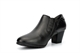 Comfort Plus Womens Lucia Leather Ankle Boots With Medium Block Heel Black