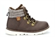 Boys Herringbone Zip Up And Lace Fastening Ankle Boots Brown