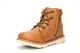 Boys Faux Leather Zip Up And Lace Fastening Ankle Boots Tan