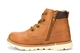 Boys Faux Leather Zip Up And Lace Fastening Ankle Boots Tan