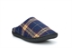 Zedzzz Mens Fabian Check Mule Slippers With Velour Lining And Insole Navy
