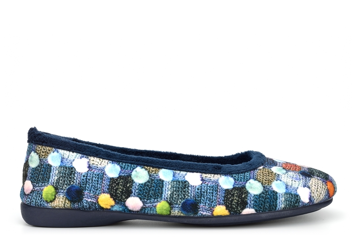Womens Ballerina Slippers Ladies Slippers Memory Foam Rubber Sole Blue