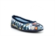 Sleepers Womens Samira Ballerina Slippers With Memory Foam Insole And Rubber Sole Blue