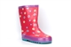 Girls Waterproof Flower Wellington Boots With Textile Lining Pink