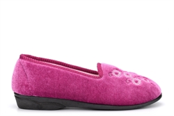 Zedzzz Womens Cathy Embroidered Slip On Slipper Heather