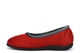 Sleepers Womens June Flower Ballerina Memory Foam Slippers With Rubber Sole Red