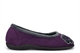 Sleepers Womens June Flower Ballerina Memory Foam Slippers With Rubber Sole Purple