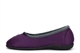 Sleepers Womens June Flower Ballerina Memory Foam Slippers With Rubber Sole Purple