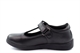 Roamers Girls Touch Fastening T-Bar Leather School Shoes With Padded Insole Black