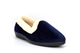 Snug Womens Fleece Collar Slip On Slippers Navy