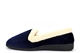 Snug Womens Fleece Collar Slip On Slippers Navy